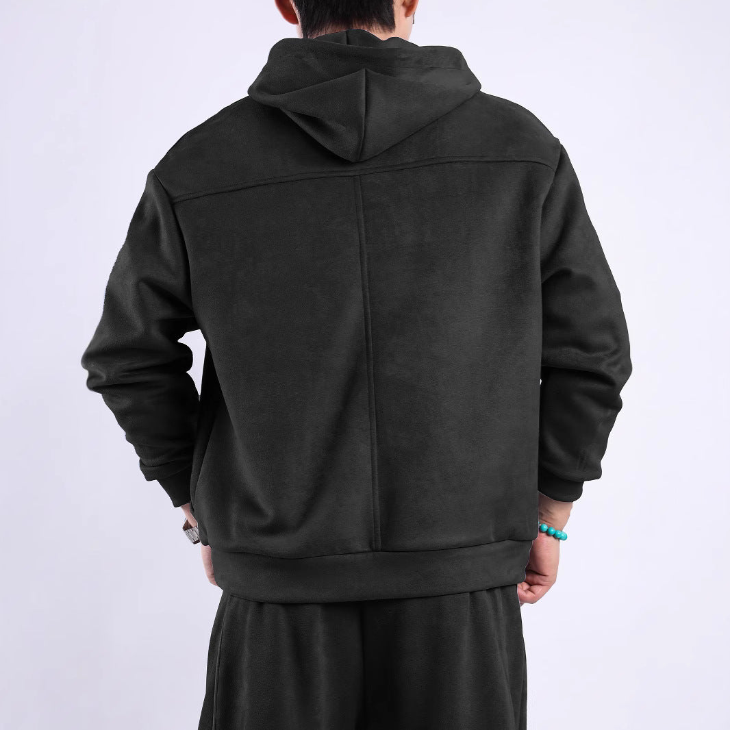 Herren Kapuzensweatshirt Weich Fleece Modern Sportlich