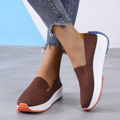 Damen Sneaker Sportlich Atmungsaktiv Netzstoff