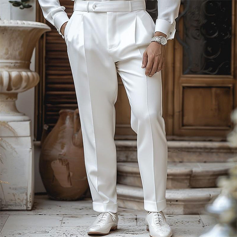 Herren Anzughose Slim Fit Elegant Schmal