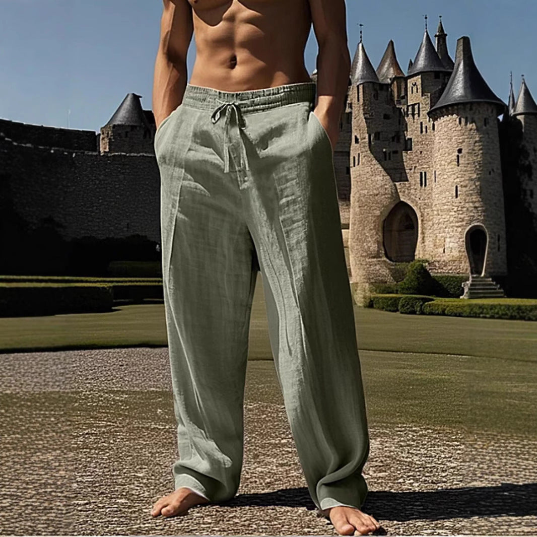 Leichte Herren Sommerhose Linen Beige
