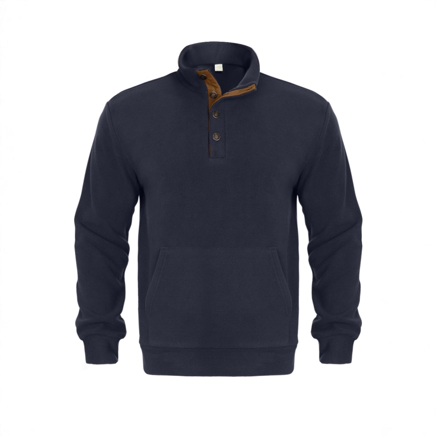 Herren Fleeceshirt Leder Optik Kurzarm Modern