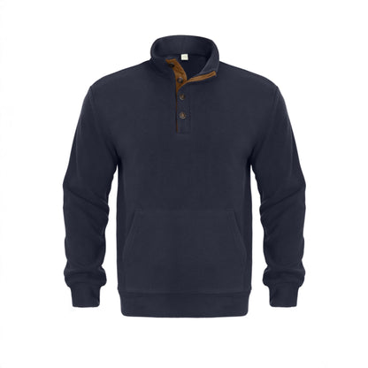 Herren Fleeceshirt Leder Optik Kurzarm Modern