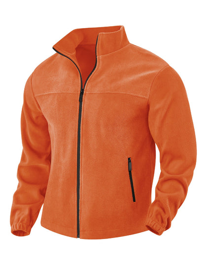 Herren Fleecejacke Stehkragen Warm mit Taschen