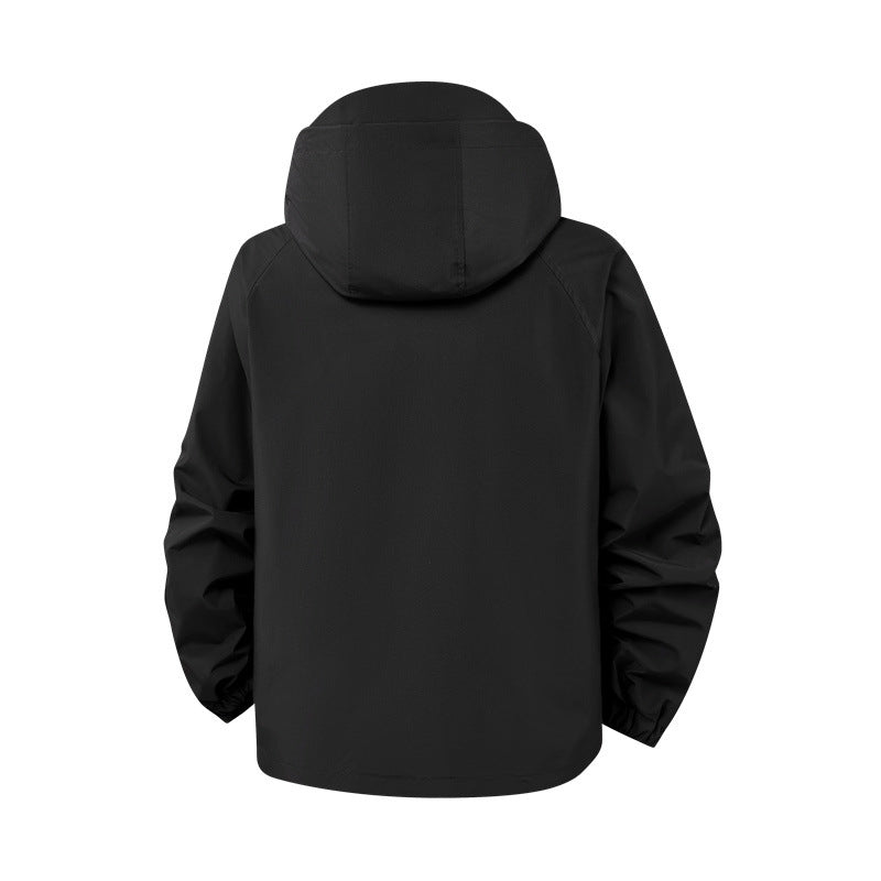 Herren Outdoor-Jacke Wasserdicht Reißverschluss Taschen Funktionale