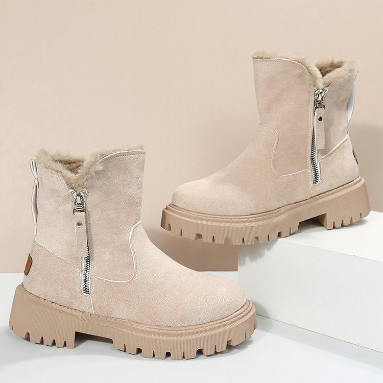 Damen Stiefel Hoch mit Weichem Innenfutter und Robustem Reißverschluss