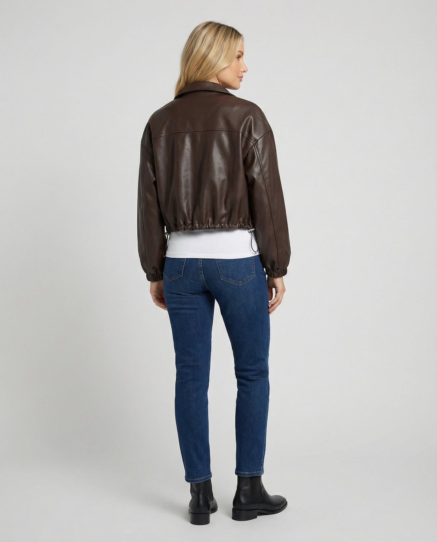 Damen Kurzjacke Kapuze Große Taschen Kordelzug