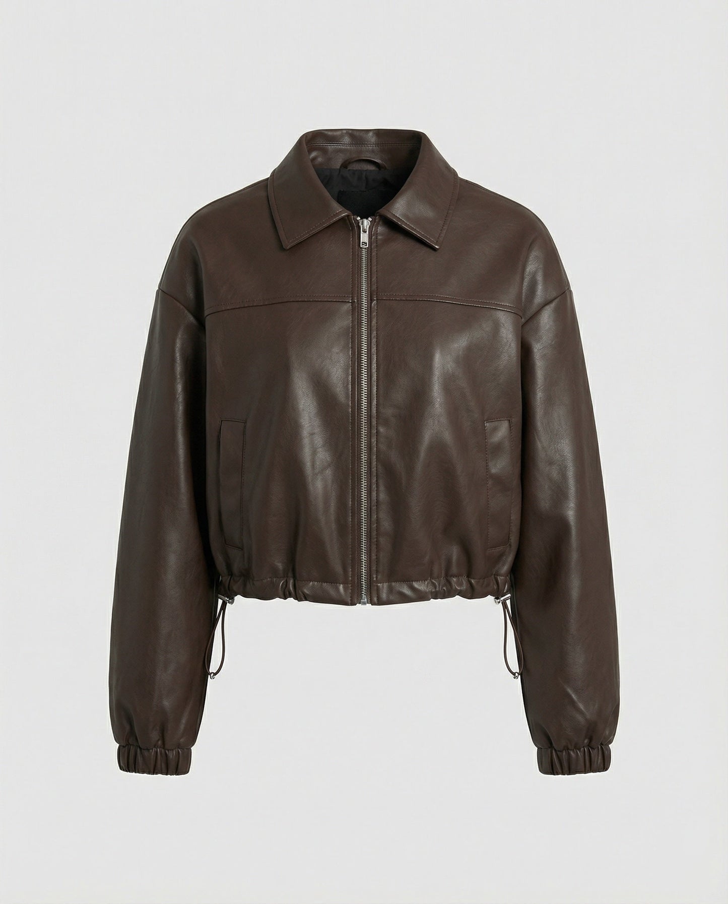 Damen Kurzjacke Kapuze Große Taschen Kordelzug