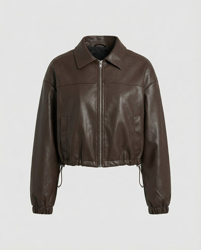 Damen Kurzjacke Kapuze Große Taschen Kordelzug