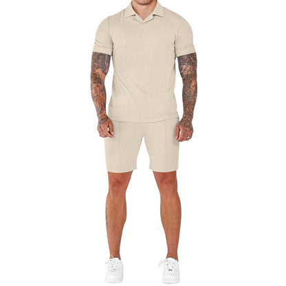 Männer Kurzarm Set Modern Lässig Stehkragen