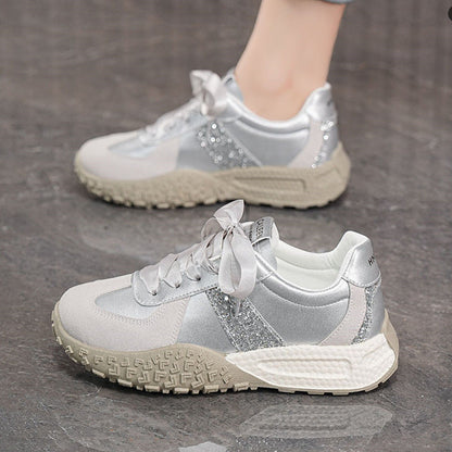 Damen Sneaker Glitzer Schuhe Flexibel Mode
