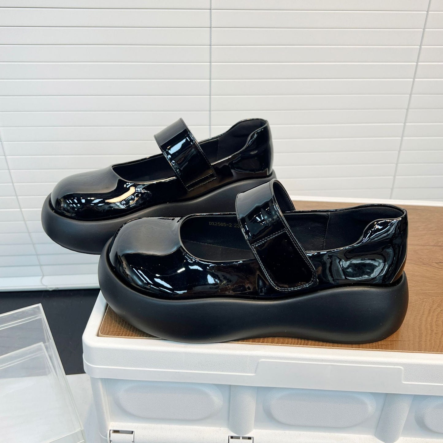 Damen Plateau Schnürschuhe High Heel Klettverschluss Modern