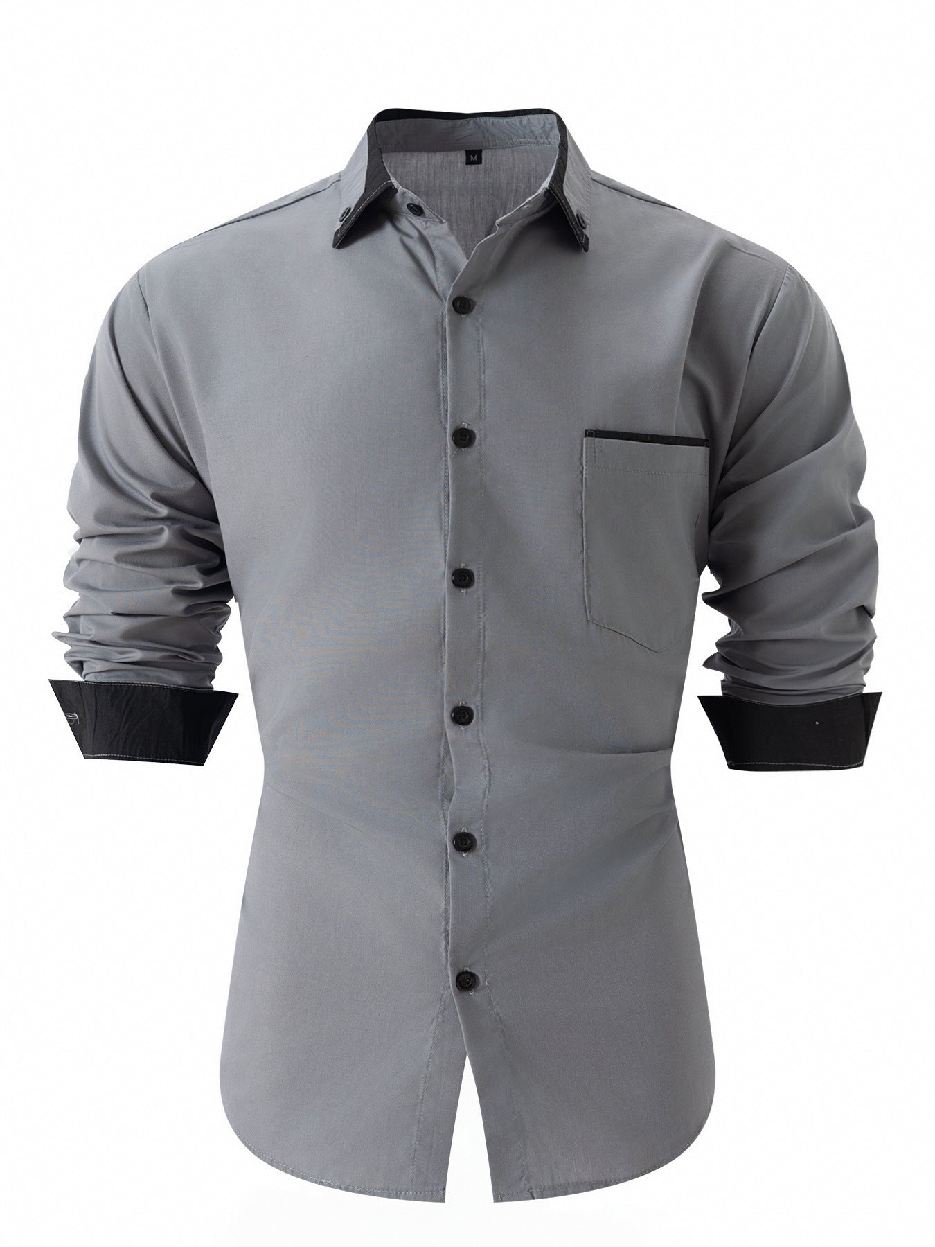 Herren Langarmhemd mit Kontrastdetails Modern Stylish