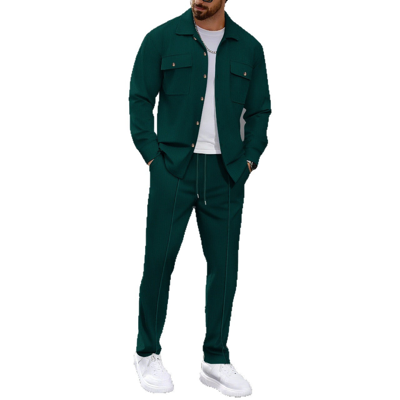 Herren Freizeitanzug Set Modern mit Hemd und bequemer Hose
