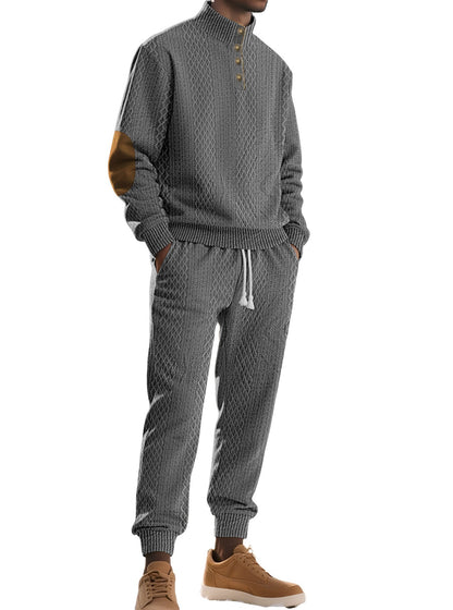Herren Strickanzug Modern mit Kragen Warm