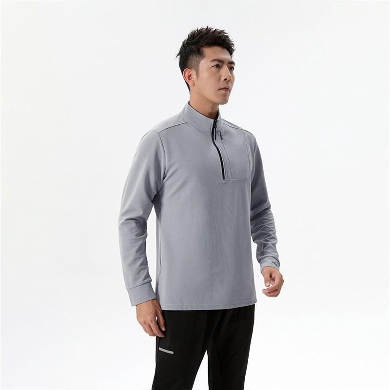 Herren Langarmshirt Funktionsshirt mit Reißverschluss Sportlich