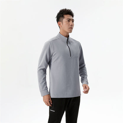 Herren Langarmshirt Funktionsshirt mit Reißverschluss Sportlich