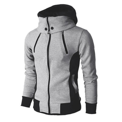 Herren Kapuzenjacke Modern mit Kontraststreifen und Reißverschlusstaschen