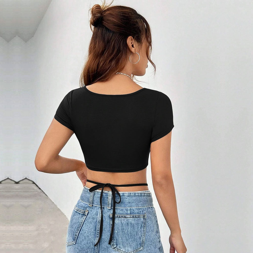 Damen Crop-Top Figurbetonter BH-Top mit Cut-Out-Details