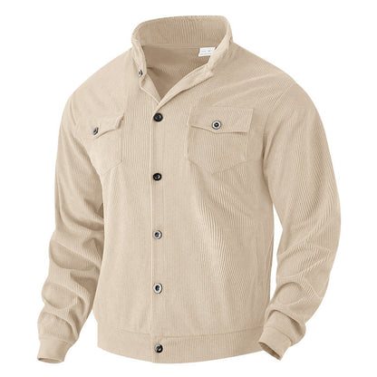 Herren Cordjacke Lederoptik Praktisch Mit Brusttaschen