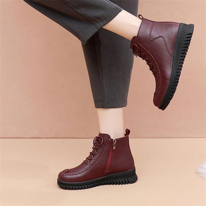 Damen Stiefeletten Hoch Komfort Reißverschluss Schwarz