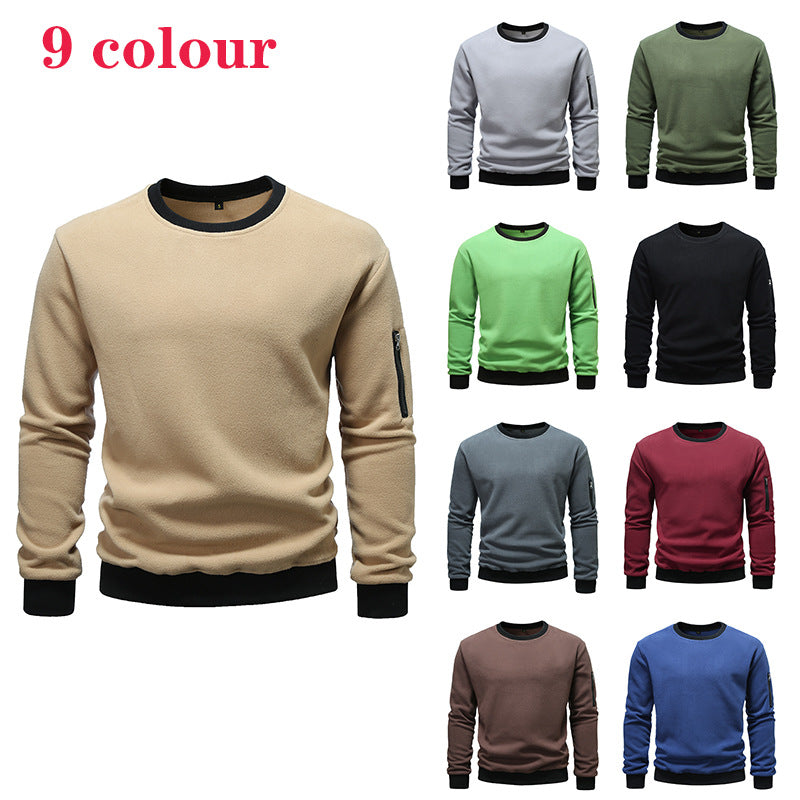 Herren Fleece Sweatshirt Kapuzenpullover Mit Seitentasche