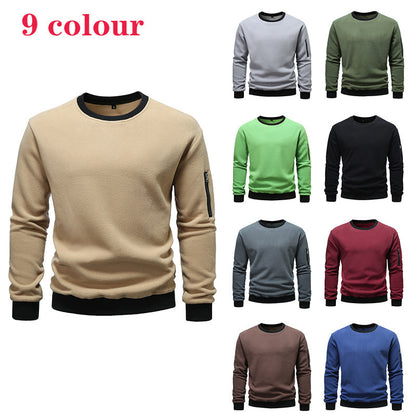 Herren Fleece Sweatshirt Kapuzenpullover Mit Seitentasche
