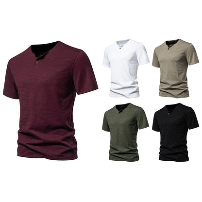 Herren Kurzarm-Shirt Elegantes Knopfdesign Modern - BerlinGlamour