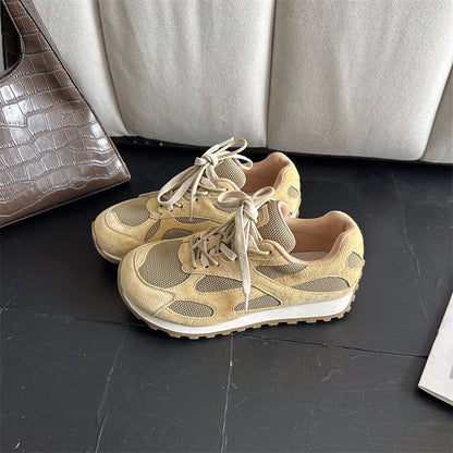 Damen Sneaker Sportlich Atmungsaktiv Wildleder