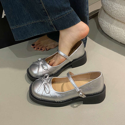 Damen Ballerinas Rutschfest Schleifen Detail Modern