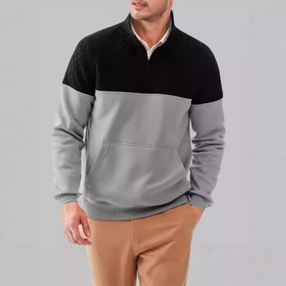Herren Pullover Sportlich Stehkragen Taschen Modern