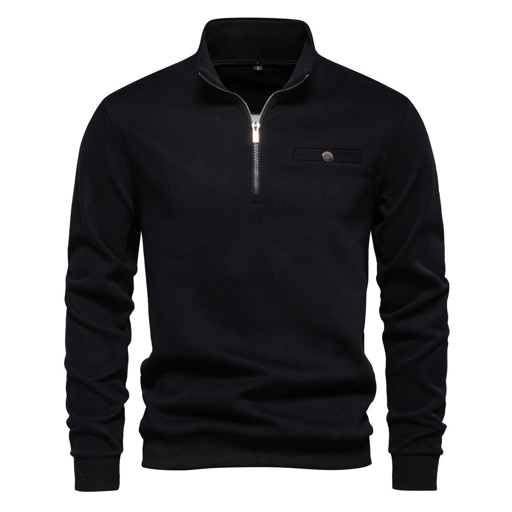 Herren Sweatshirt Stehkragen Modern Streetwear