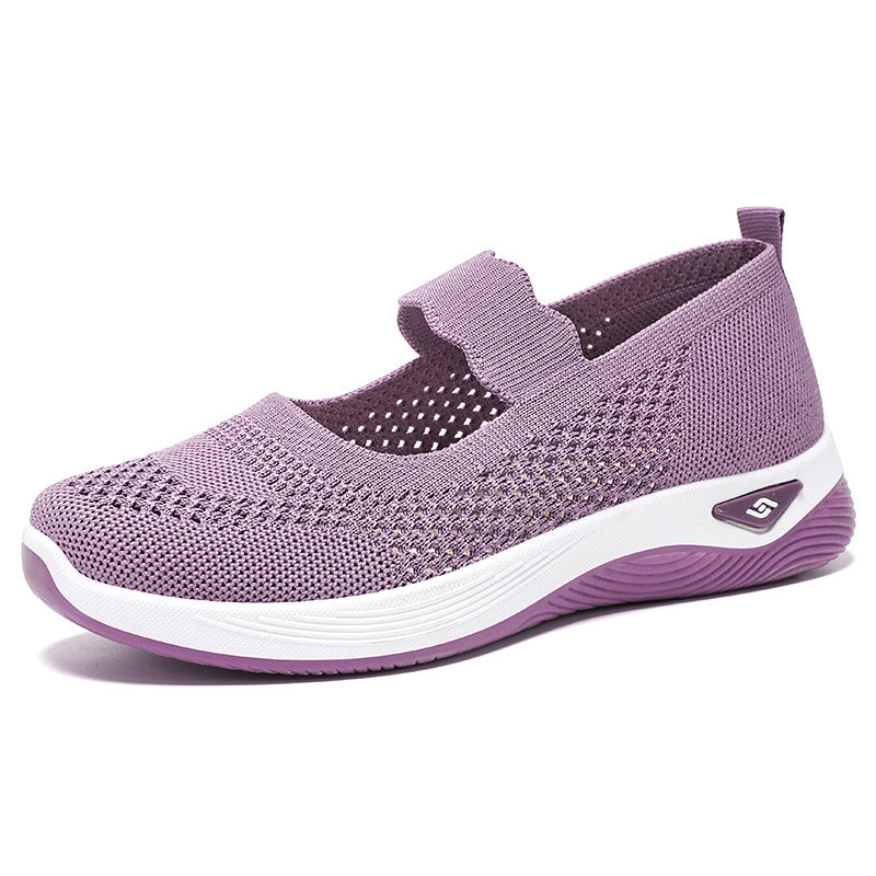 Damen Sportschuhe Atmungsaktiv Slip-On elastisch Schwarz
