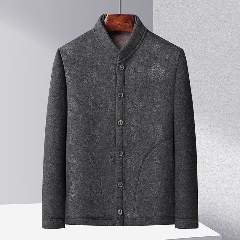 Herren Strickjacke Modern mit Knöpfen und Hochkragen - BerlinGlamour