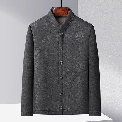 Herren Strickjacke Modern mit Knöpfen und Hochkragen - BerlinGlamour