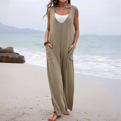 Damenoverall Bequem Sommer Leicht mit Taschen
