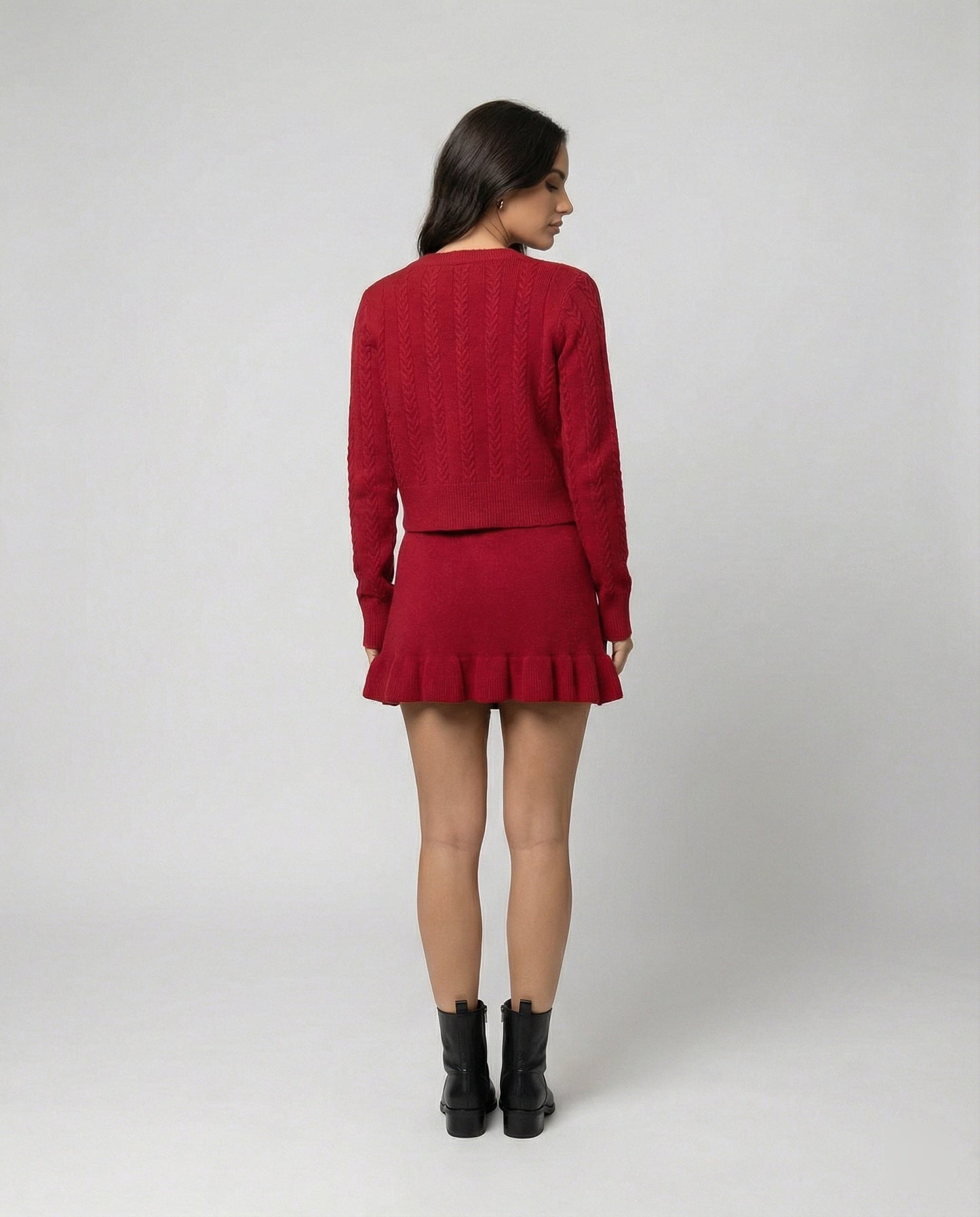 Roter Strickcardigan Damen Warm