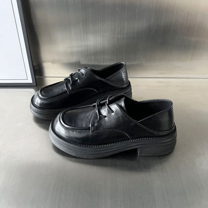 Damen Derby Schuhe Bequem Chunky Modisch