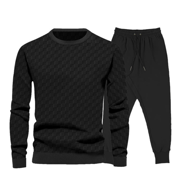 Herren Sportset Pullover Jogginghose Komplett Set Sportlich Grau