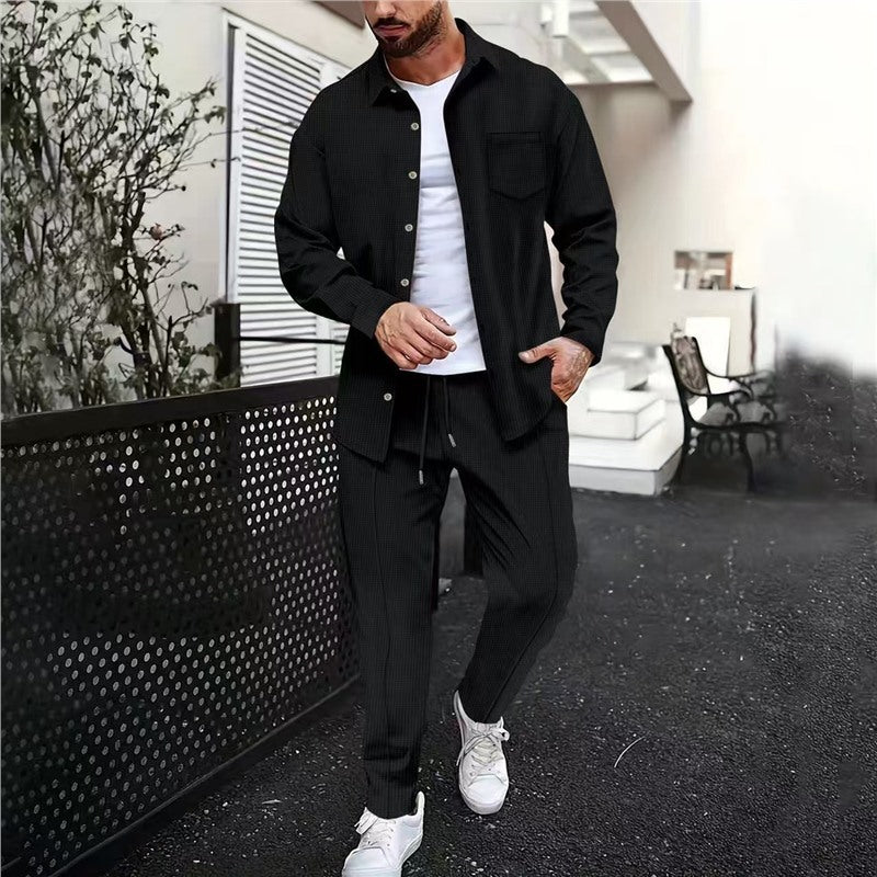 Herren Freizeit Set Leger Hemd Hose Berlin Style