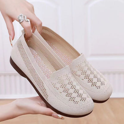 Damen Slipper Atmungsaktiv Gehäkelt Elegantes Design