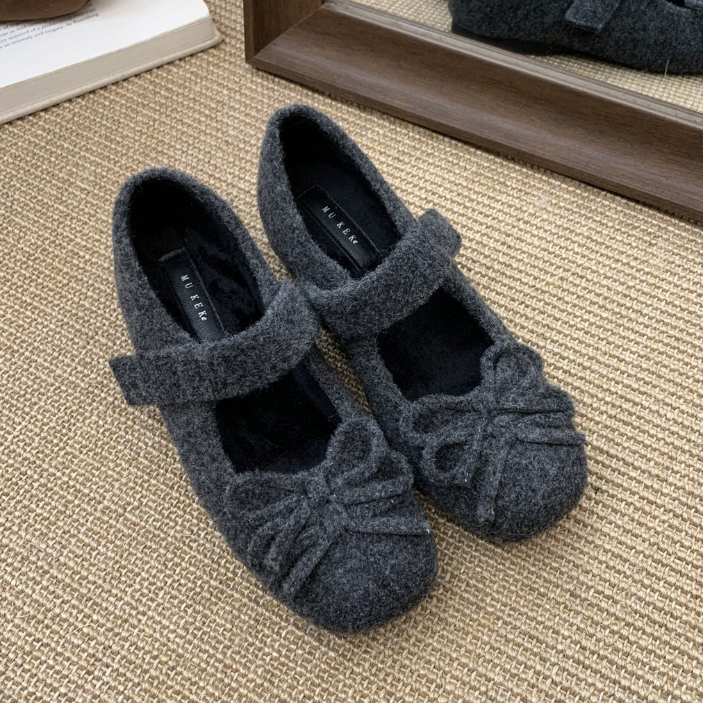 Damen Hausschuhe Flauschig Warm mit Schleife