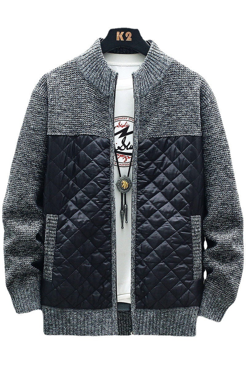 Herren Steppjacke Warm Mit Struktur Obermaterial