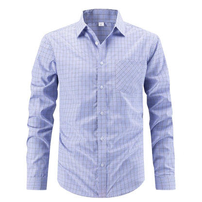 Herren Langarmhemd Karomuster Modern Elegantes Design - BerlinGlamour