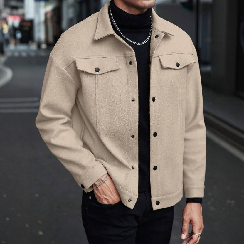 Herren Overshirt Jacke Lässig Modern Mit Details