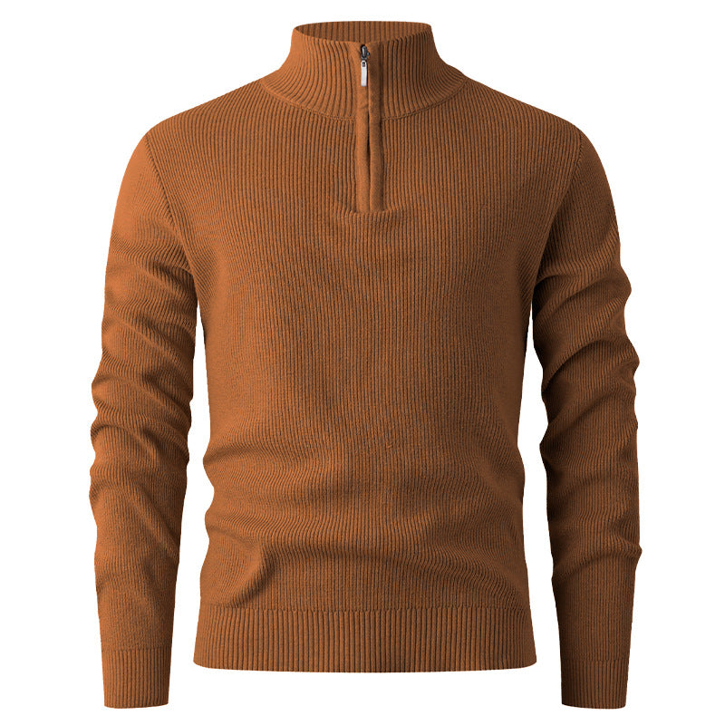 Herren Strickpullover Stehkragen Modern Reißverschluss