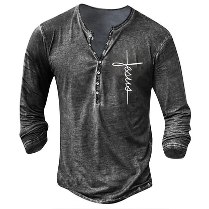 Herren Langarm Shirt mit Grafikdruck Modern Berlin Style