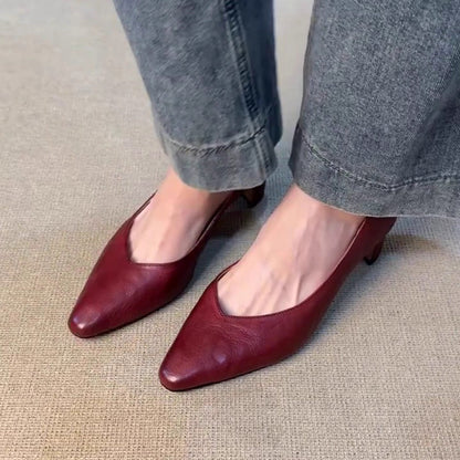 Damen Pumps Elegante Schuhe mit V-Ausschnitt Bequem