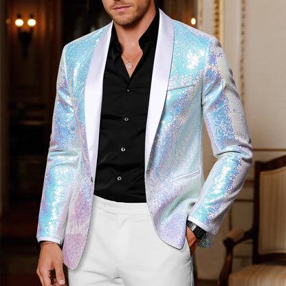 Glamour Blazer Herren Pailletten Jackett Elegant - BerlinGlamour