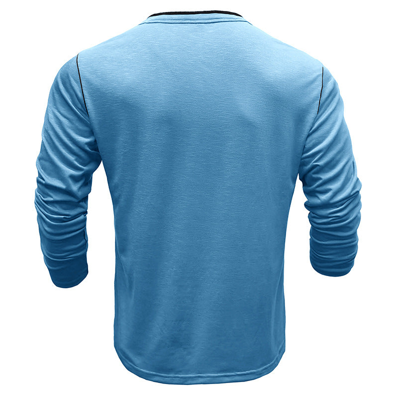 Herren Langarmhemd Klassisch Henley Style Modern