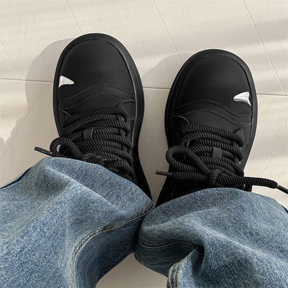 Damen Sneaker Hochmodisch mit dicker Sohle und Dekoration